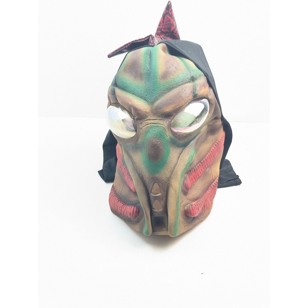 Alien Monster Mask Hood Halloween Cosplay Costume‎ Red Reptile Horns Adult